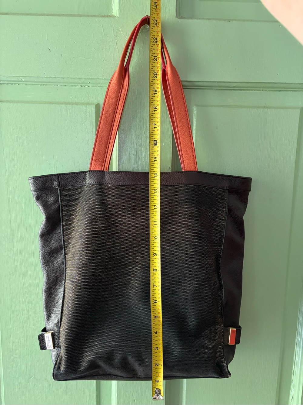 Botkier leather canvas two tone black brown tan handles pristine condition - Picture 8 of 11